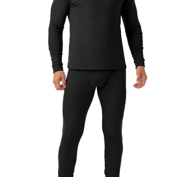 Men's Thermal Base Layer Set Fleece Lined Heavyweight Winter Long Johns